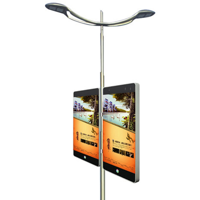 WIFI 3G 4G Zewnętrzne oświetlenie uliczne Wyświetlacz reklamowy na słupie Ekran LED Wysoka częstotliwość odświeżania