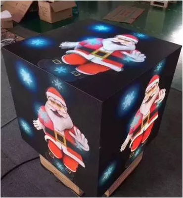 Zewnętrzny wodoodporny ekran LED Cube Shop Znaki Ekran reklamowy 5 stron 200x200mm P2.5