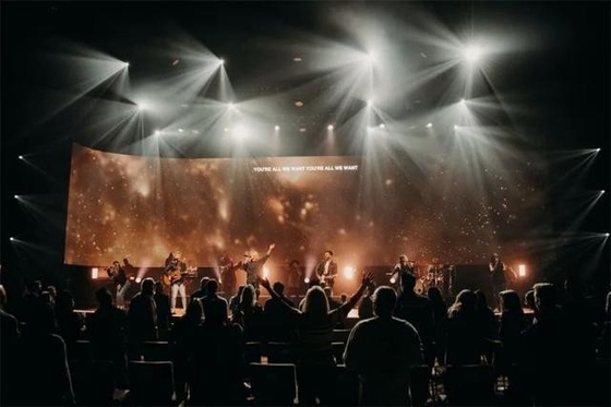 Church Public Led Panel ścienny wideo, kryty wyświetlacz LED w pełnym kolorze P3.91 HD